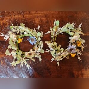 Floral Wreath Set with Green and Yellow Accents